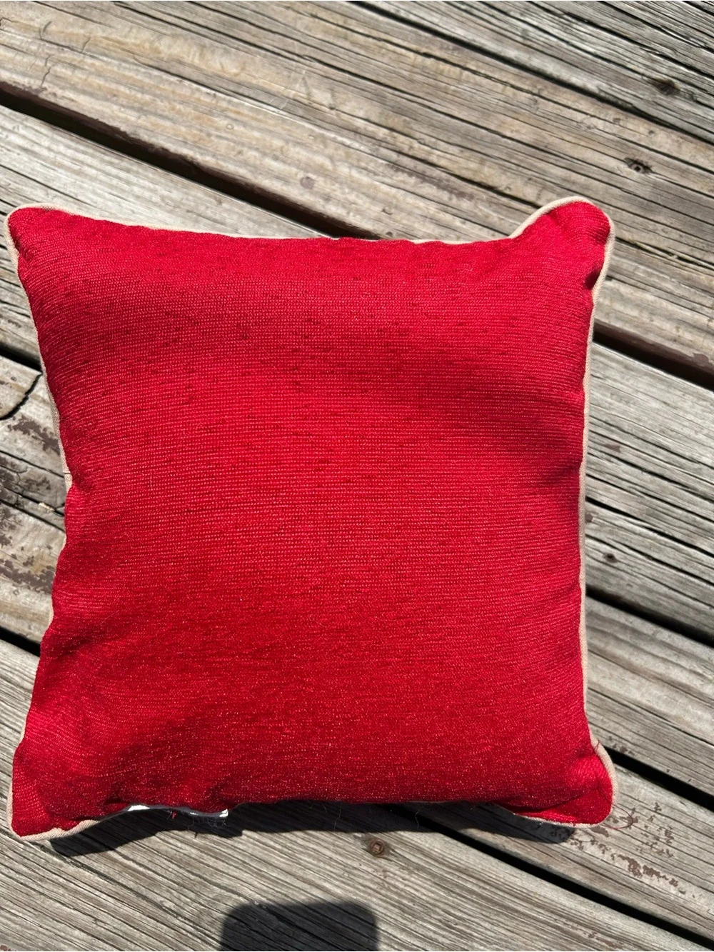 Pottery Barn Red & Cream Reindeer Holiday Throw Pillow